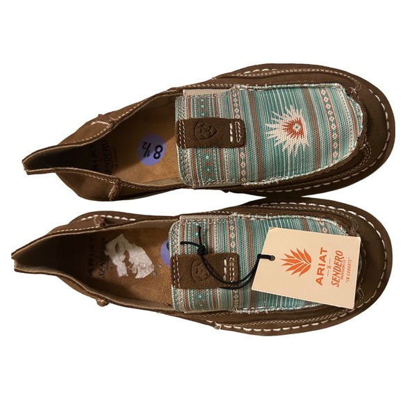Ariat Shoes - Ariat Sendero In Cahoots Womens Loafer Moccasin Shoes Brown Turquoise Size 8.5